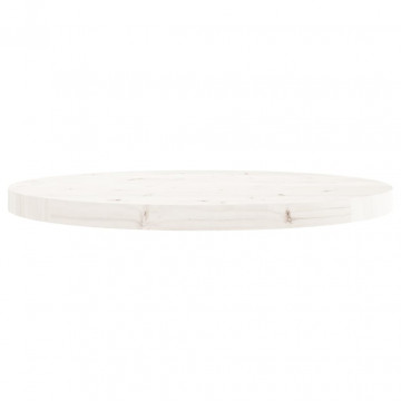 Blat de masă rotund, alb, Ø60x3 cm, lemn masiv de pin - Img 3
