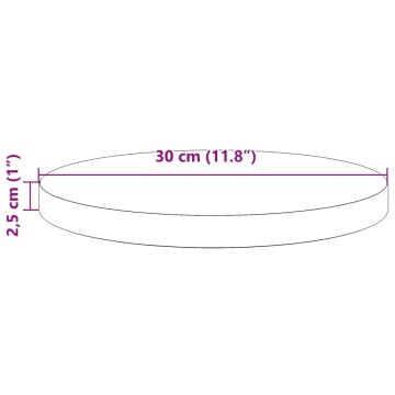 Blat de masă rotund, maro ceruit, Ø30x2,5 cm, lemn masiv de pin - Img 6