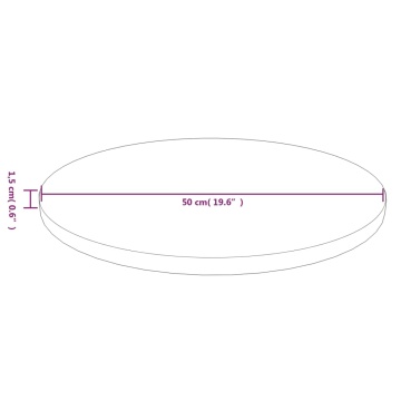 Blat de masă rotund maro închis Ø50x1,5 cm lemn stejar tratat - Img 4