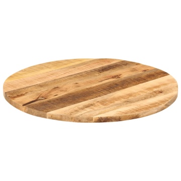 Blat de masă rotund, Ø 80x1,5 cm, lemn masiv de mango brut - Img 2