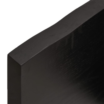 Blat masă, 160x60x4 cm, gri, lemn stejar tratat contur organic - Img 7