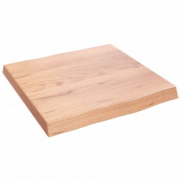 Blat masă, 40x40x4 cm, maro, lemn stejar tratat contur organic - Img 1