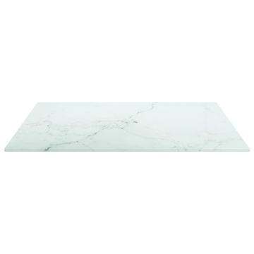 Blat masă alb 50x50 cm 6 mm sticlă securizată design marmură - Img 3