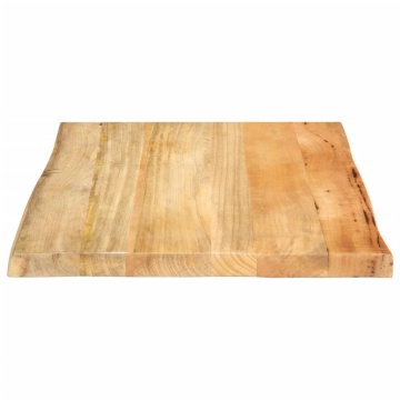 Blat masă cu margini naturale, 40x40x2,5 cm, lemn masiv mango - Img 4
