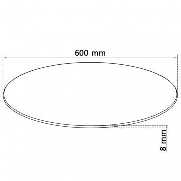 Blat masă din sticlă securizată, rotund, 600 mm - Img 4