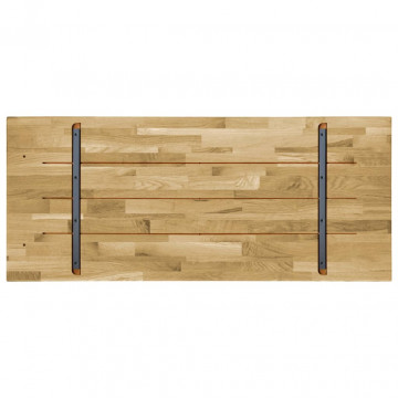 Blat masă, lemn masiv de stejar, dreptunghiular, 23mm 120x60cm - Img 2