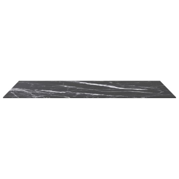 Blat masă negru 120x65 cm 8mm sticlă securizată design marmură - Img 3
