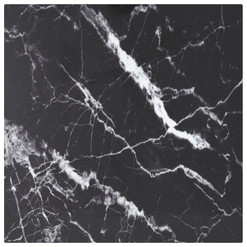 Blat masă negru 40x40 cm 6 mm sticlă securizată design marmură - Img 1