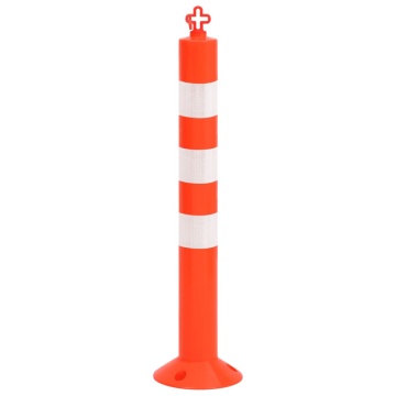 Bornă de control trafic cu lanţ, 10 buc., 75 cm, PE - Img 3