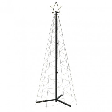 Brad de Crăciun conic, 200 LED-uri, alb cald, 70x180 cm - Img 3