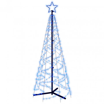 Brad de Crăciun conic, 200 LED-uri, albastru, 70x180 cm - Img 2