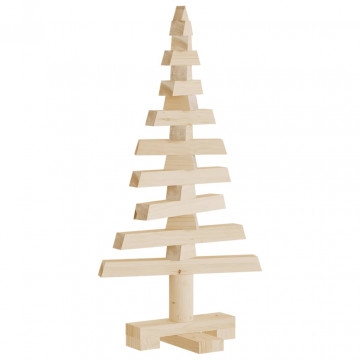 Brad de Crăciun din lemn decorativ, 60 cm, lemn de pin masiv - Img 3