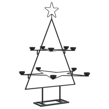 Brad de Crăciun din metal pentru decor, negru, 75 cm - Img 5