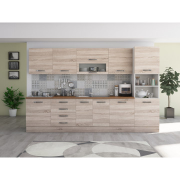 Bucatarie Alfa 320, sonoma, blat termic nuc, corp pentru cuptor incorporabil - Img 1