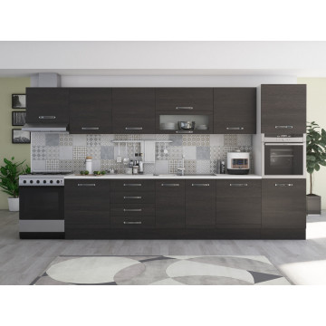 Bucatarie Alfa 380, wenge, blat termic alb, corp hota, soldat - Img 2