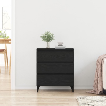 Bufet Negru Stejar 60x35x70 cm Lemn prelucrat - Img 4