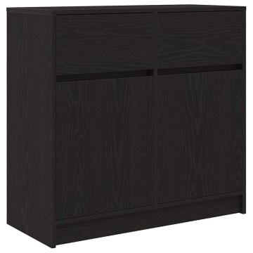Bufetă cu sertar Stejar negru 80x34x76 cm Lemn prelucrat - Img 2