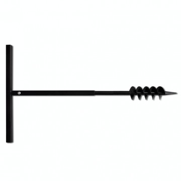 Burghiu de sol cu mâner 80 mm cu tub prelungitor 5 m, oțel - Img 4