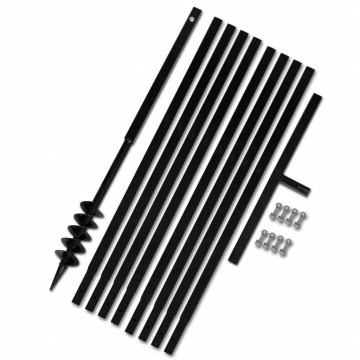 Burghiu de sol cu mâner 80 mm cu tub prelungitor 9 m, oțel - Img 1
