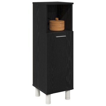 Cabinet de baie Negru Stejar 30x30x95 cm, din lemn prelucrat - Img 3