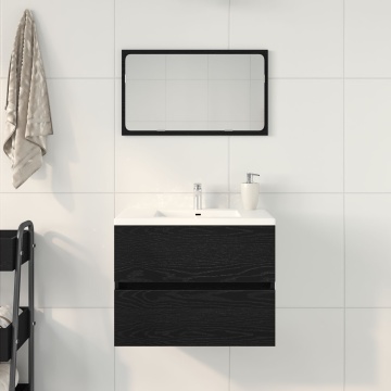 Cabinet pentru chiuvetă Stejar Negru 60x38,5x45 cm Lemn ingineresc - Img 4