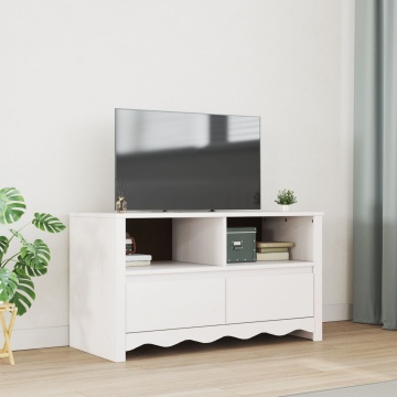 Cabinet TV DRAMMEN Alb 99x43x55 cm Lemn solid Pin - Img 1