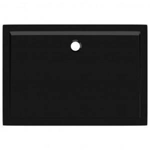 Cădiță de duș dreptunghiulară din ABS, negru, 80 x 110 cm - Img 4