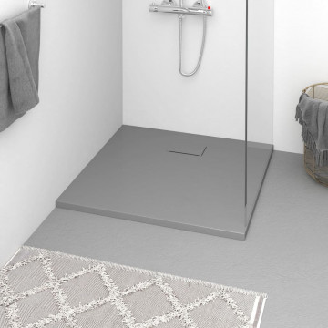 Cădiță de duș, gri, 90x80 cm, SMC - Img 1