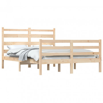 Cadru de pat, 120x200 cm, lemn masiv de pin - Img 3