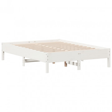 Cadru de pat, alb, 120x190 cm, lemn masiv pin - Img 2