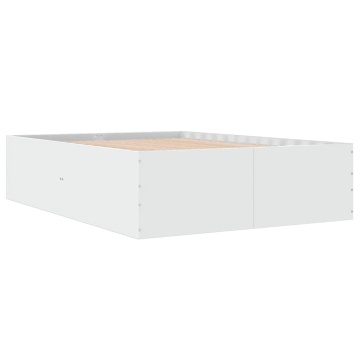 Cadru de pat, alb, 120x200 cm, lemn prelucrat - Img 4