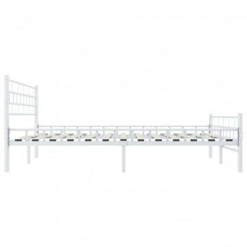 Cadru de pat, alb, 160 x 200 cm, metal - Img 4
