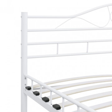 Cadru de pat, alb, 160 x 200 cm, metal - Img 7