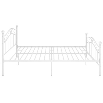 Cadru de pat, alb, 180x200 cm, metal - Img 4