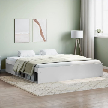 Cadru de pat, alb, 180x200 cm, Super King Size - Img 1