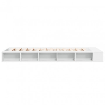 Cadru de pat, alb, 75x190 cm, lemn prelucrat - Img 4