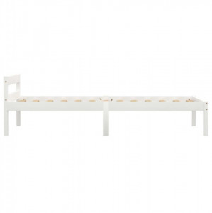 Cadru de pat, alb, 90 x 200 cm, lemn masiv de pin - Img 4