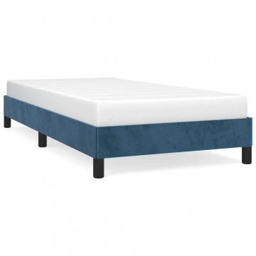 Cadru de pat, albastru închis, 100x200 cm, catifea - Img 2