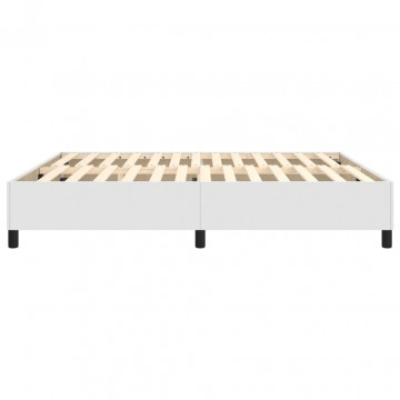 Cadru de pat box spring, alb, 160x200 cm, piele ecologică - Img 5