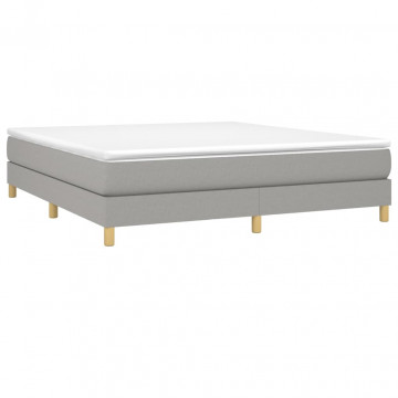 Cadru de pat box spring, gri deschis, 180x200 cm, textil - Img 3