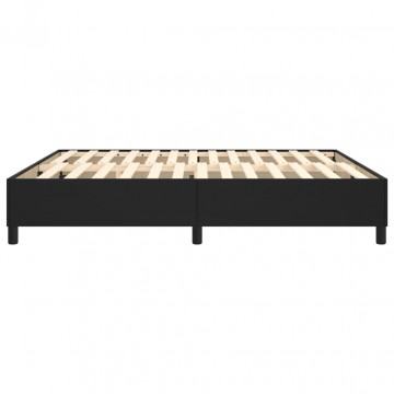 Cadru de pat box spring, negru, 160x200 cm, piele ecologică - Img 5