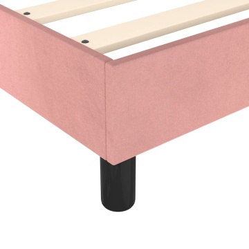 Cadru de pat box spring, roz, 140x200 cm, catifea - Img 6