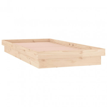 Cadru de pat cu LED, 100x200 cm, lemn masiv - Img 3