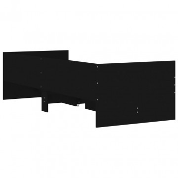 Cadru de pat cu sertare, negru, 75x190 cm mic, single - Img 7