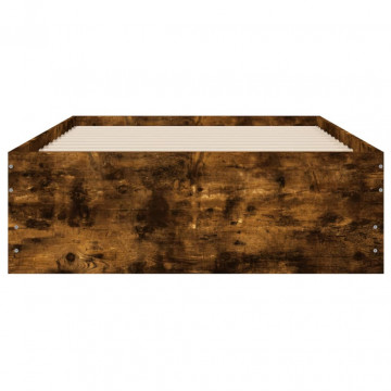 Cadru de pat cu sertare stejar fumuriu 90x190 cm lemn prelucrat - Img 5
