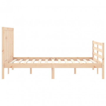 Cadru de pat cu tăblie 4FT, dublu mic, lemn masiv - Img 6
