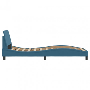 Cadru de pat cu tăblie, albastru, 90x200 cm, catifea - Img 8
