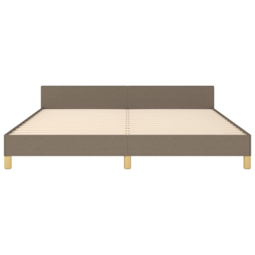 Cadru de pat cu tăblie, gri taupe, 180x200 cm, textil - Img 8