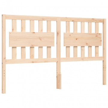Cadru de pat cu tăblie, lemn masiv, king size - Img 7