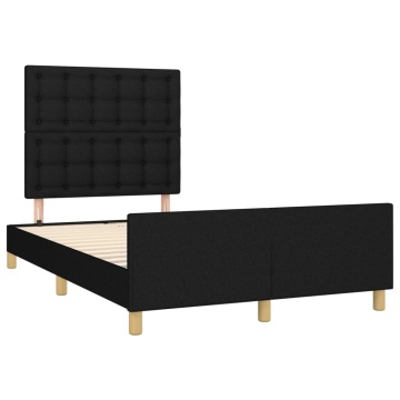 Cadru de pat cu tăblie, negru, 120x200 cm, textil - Img 4